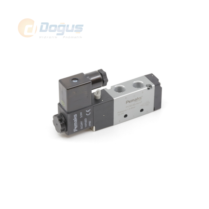 PV1 Serisi 5/2 24V DC Tek Bobinli Solenoid Valf
