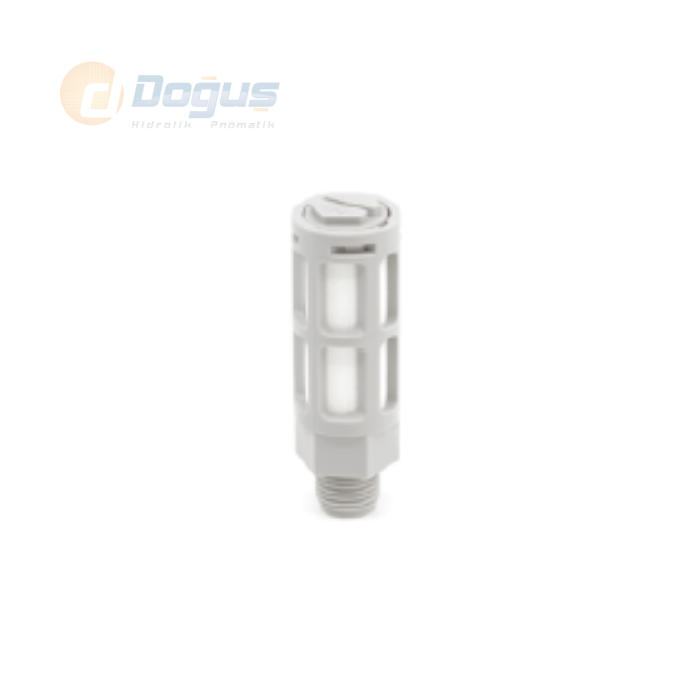 Gri Plastik Pnömatik Susturucu