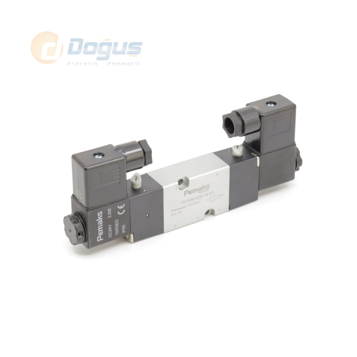 PV1EN 1/4 5/2 Çift Bobinli Namur Solenoid Valf