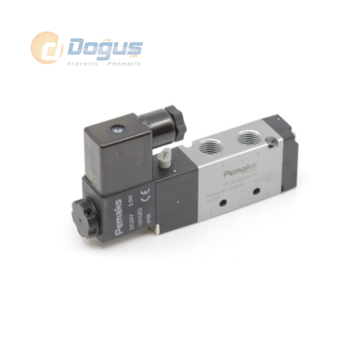 PV1E 5/2 220V AC Tek Bobinli Solenoid Valf