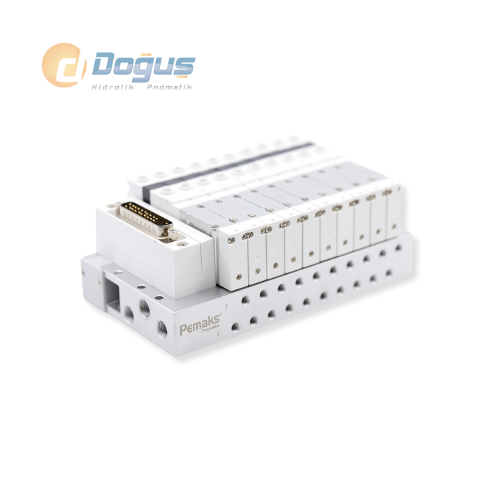 PV2T M5 - 5/2 Çift Bobinli Multipin Valf Adası