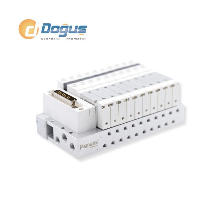 PV2T 1/8 - 2x3/2 Normalde Kapalı Multipin Valf Adası