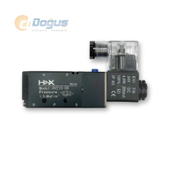 4V210-08 1/4 5/2 Tek Bobin Pnömatik Solenoid Valf
